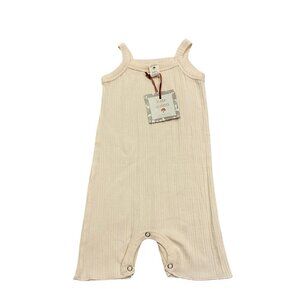 Katie Quinn Ivory Organic Cotton Shorts Romper - Size 12-18 months - New!